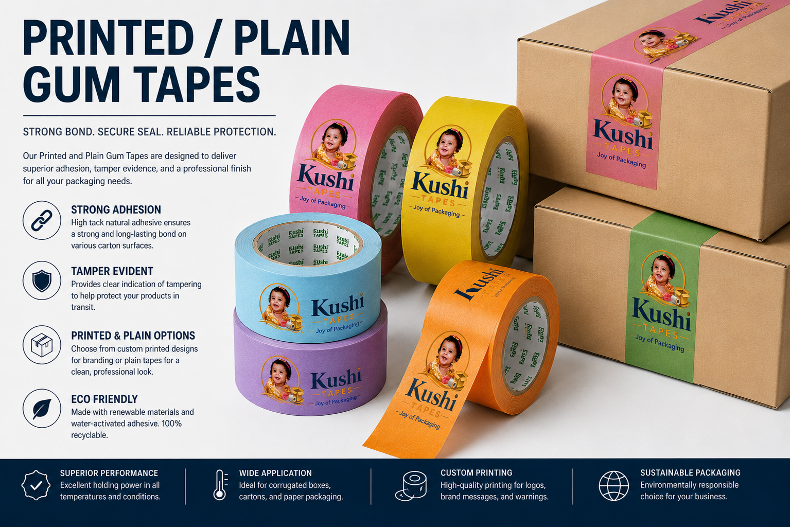 Printed & Plain Gum Tapes